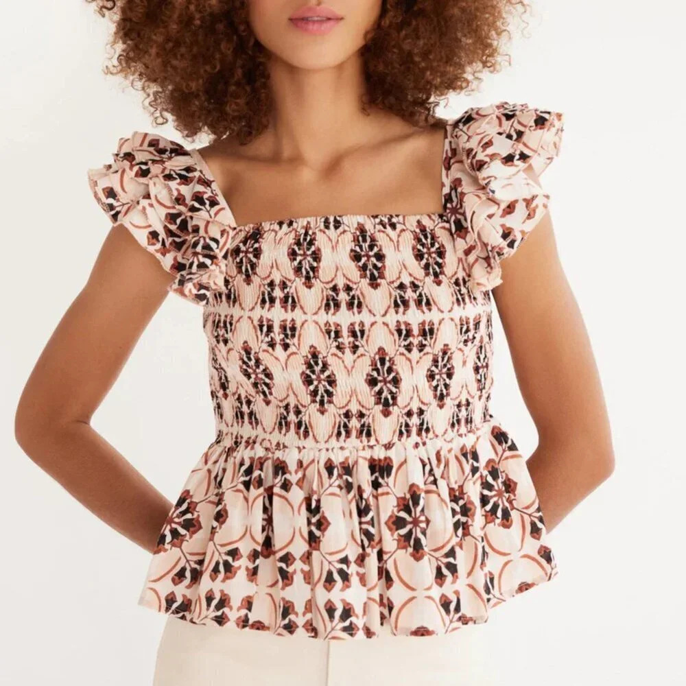 NWT Mille Athena Cotton Top - Pink and Black